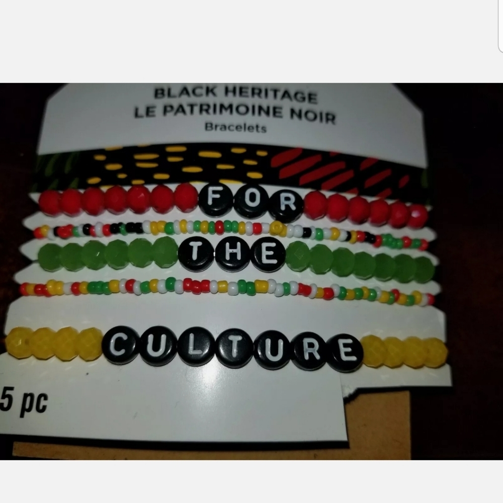 5 PC SET Rastafari Jamaica Reggae Bracelets "FOR T